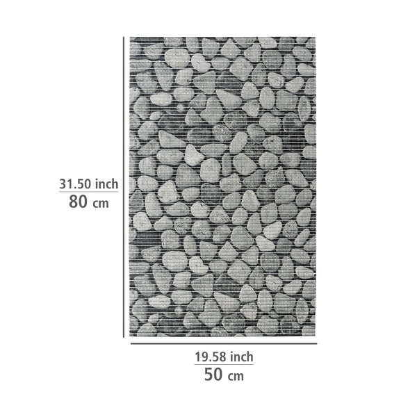 Sivá plastová kúpeľňová predložka 50x80 cm Sassi - Wenko-image-3