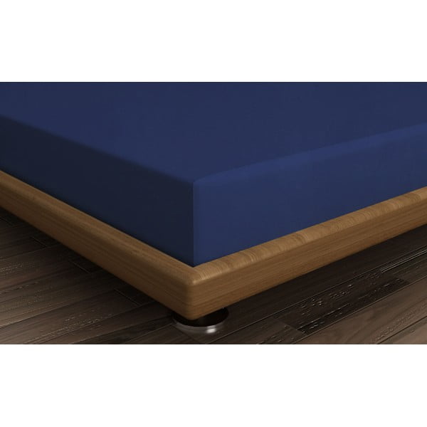 Tmavomodrá napínacia bavlnená plachta 140x200 cm – Mijolnir-image-1