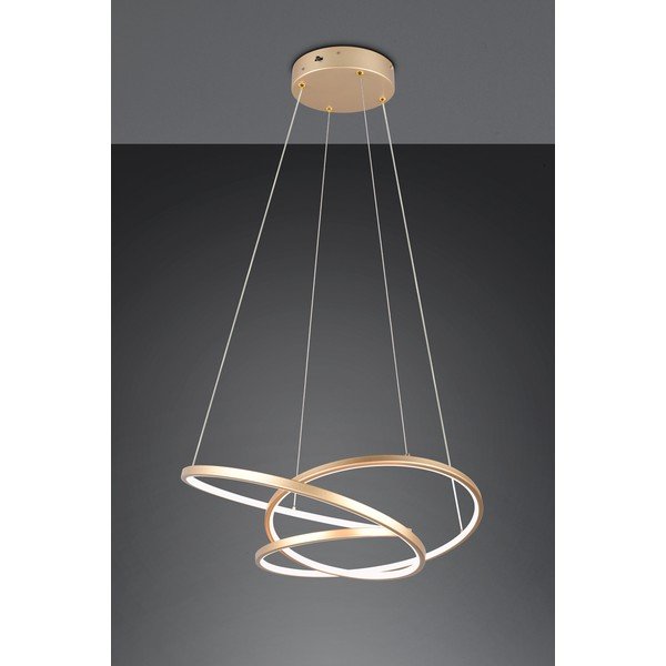 LED stmievateľné závesné svietidlo v zlatej farbe Darvin – Trio-image-2