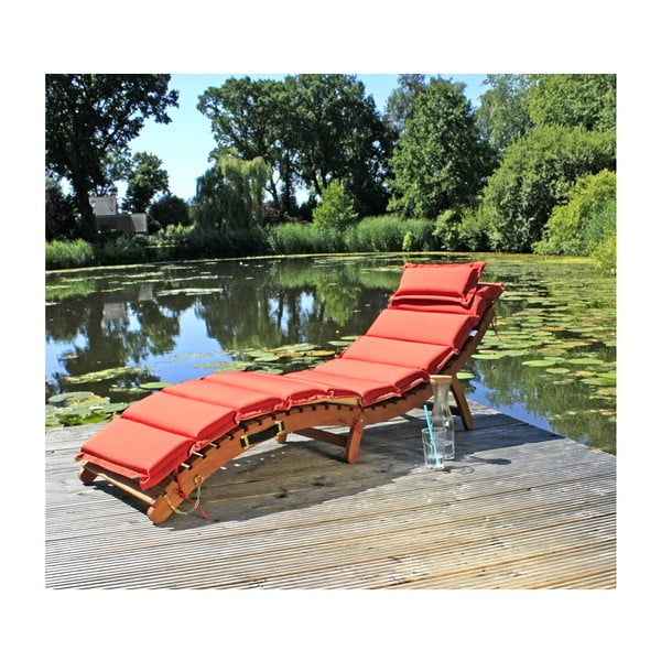 Záhradné skladacie ležadlo z eukalyptového dreva s obojstranným sedákom Garden Pleasure Nassau-image-3