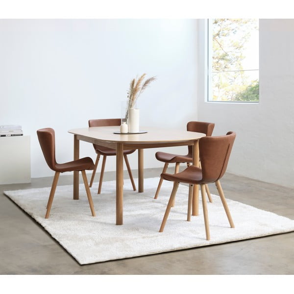 Hnedé kovové jedálenské stoličky v súprave 2 ks Teslin – Unique Furniture-image-1