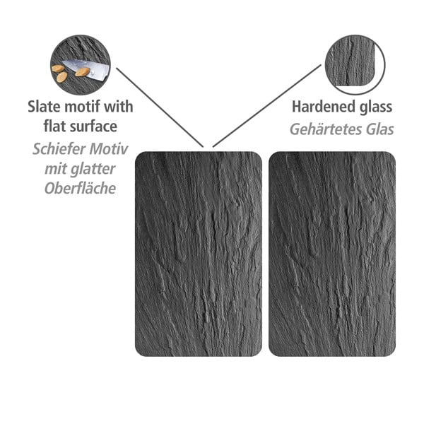 Súprava 2 sklenených krytov na sporák Wenko XL State, 40 x 52 cm-image-2