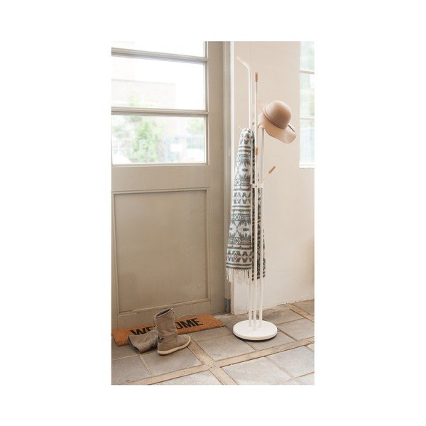 Biely vešiak s drevenými detailmi Leitmotiv Fuss-image-1