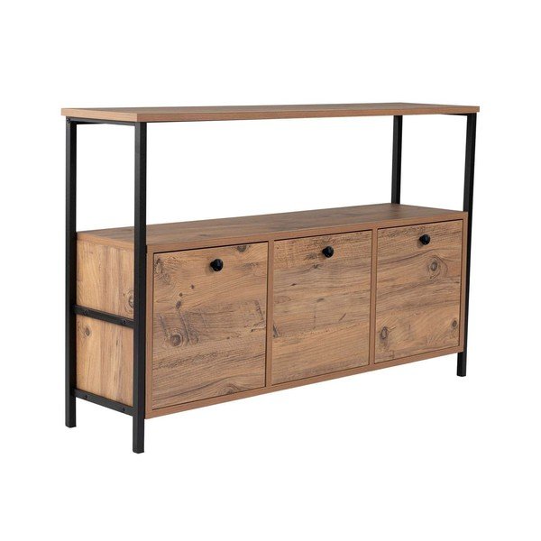 Konzolový stolík v dekore borovice v prírodnej farbe 29,5x120 cm Solace – Kalune Design-image-2