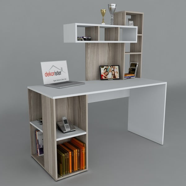 Pracovný stôl Coral White/Cordoba, 60x140x153,8 cm
