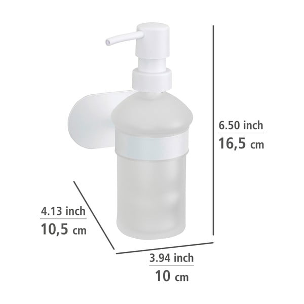 Biely samodržiaci sklenený dávkovač mydla 200 ml Orea – Wenko-image-4