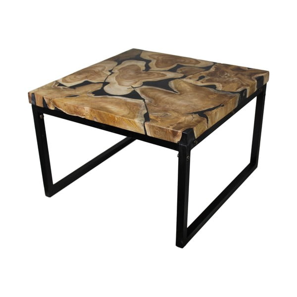 Konferenčný stolík z kovu a teakového dreva HSM collection Salon, 60 × 37 cm