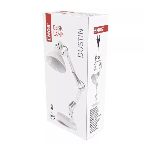 Biela stolová lampa (výška 46 cm) Dustin – EMOS-image-1