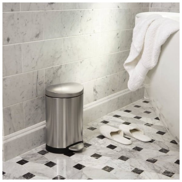 Nášľapný oceľový odpadkový kôš v matne striebornej farbe 6 l – simplehuman-image-1