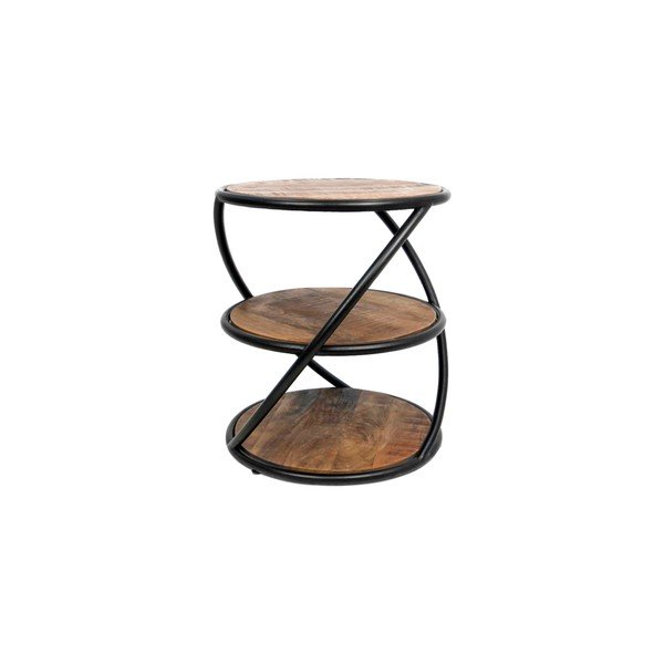 Príručný stolík z mangového dreva HSM collection Tower, ø 43 cm