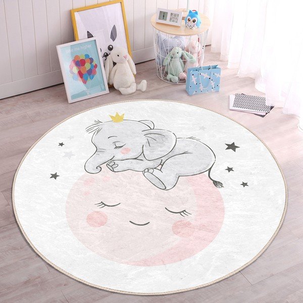 Biely detský koberec ø 120 cm Comfort – Mila Home-image-4