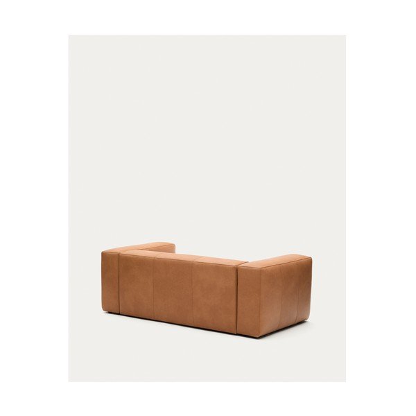 Hnedá kožená pohovka 210 cm Blok – Kave Home-image-4