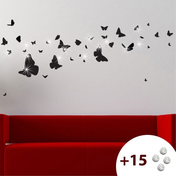 Set samolepky a 15 Swarovski krištáľov Ambience Butterflies-image-4