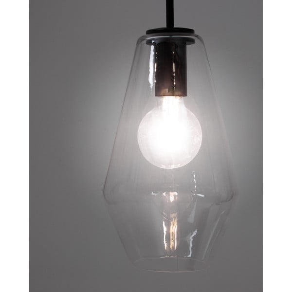 Čierne závesné svietidlo so skleneným tienidlom ø 17 cm Mao – Kave Home-image-4