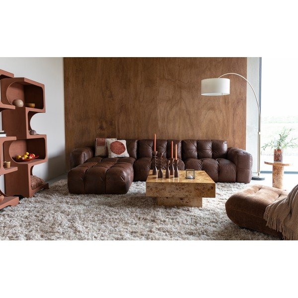 Koňakovohnedá kožená pohovka 364 cm Hackman – Dutchbone-image-1