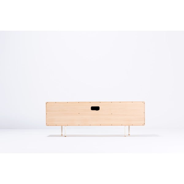 TV stolík z dubového dreva v bielo-prírodnej farbe 180x64 cm Fina – Gazzda-image-4