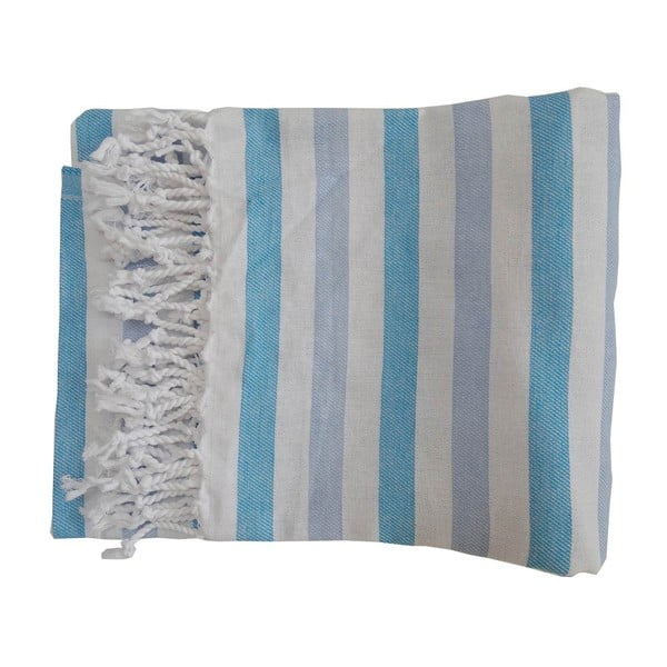 Pruhovaná ručne tkaná osuška z prémiovej bavlny Afrika, 100 × 180 cm