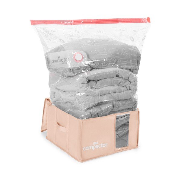 Vákuový plastový úložný box na oblečenie 42x40x25 cm Pink Edition – Compactor-image-4