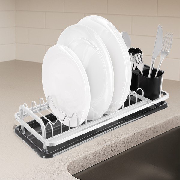 Čierno-biely kovový odkvapkávač 41,5x17 cm Deluxe – Orion-image-1