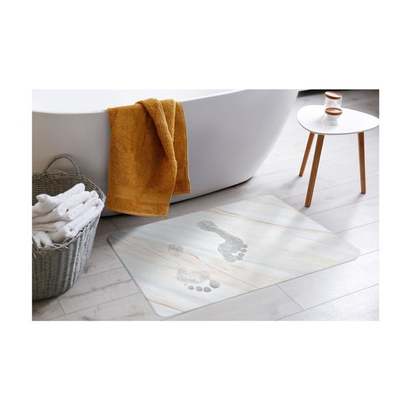 Bielo-béžová kúpeľňová predložka z kremeliny 35x45 cm Duna – douceur d'intérieur-image-1