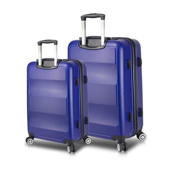 Sada 2 modrých cestovných kufrov na kolieskach s USB porty My Valice LASSO Large & Medium