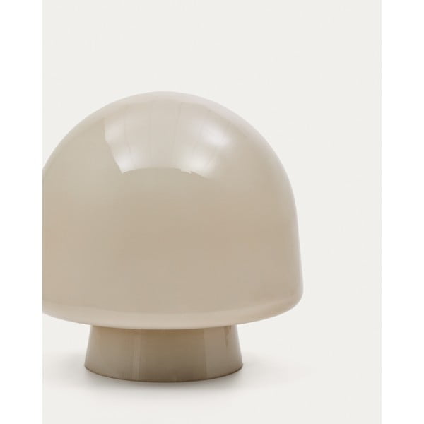 Stolová lampa sivobéžová so skleneným tienidlom (výška 20 cm) Reig – Kave Home-image-2