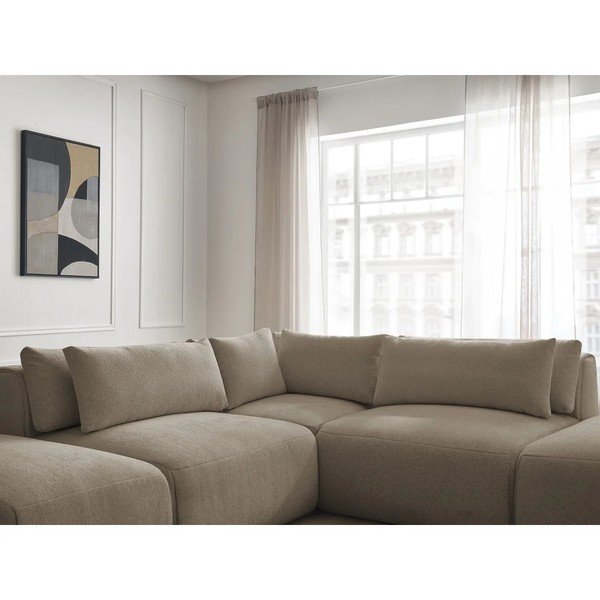 Taupe polohovacia modulárna rohová pohovka Jana – Bobochic Paris-image-3