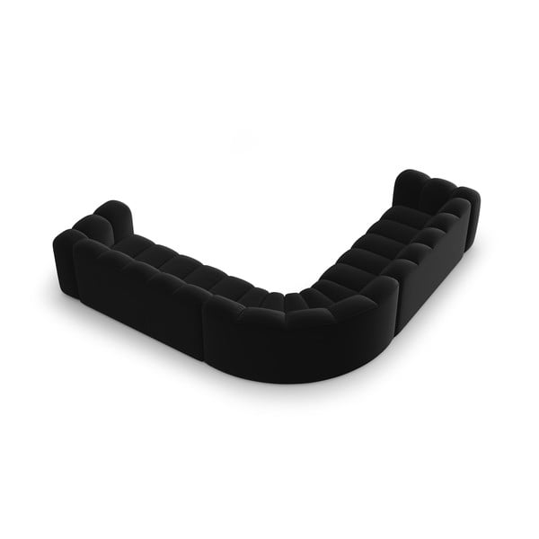 Antracitová zamatová modulárna rohová pohovka Lupine – Micadoni-image-3