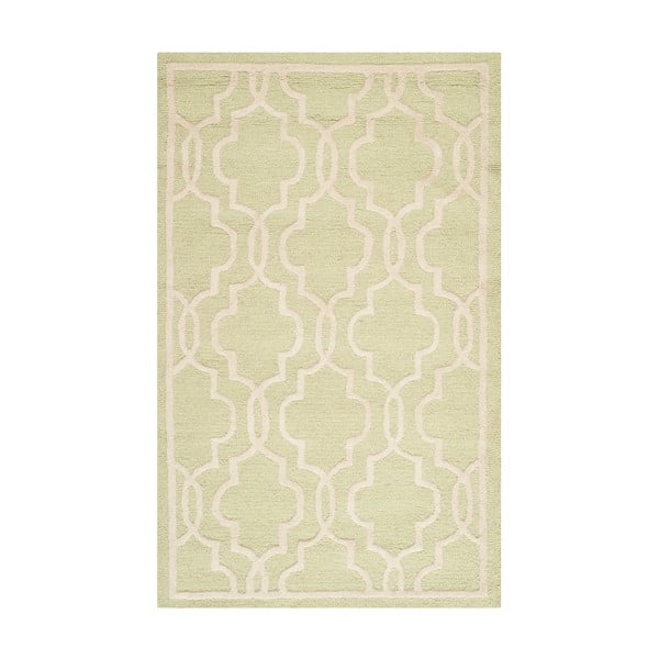Svetlozelený vlnený koberec Safavieh Elle, 91 × 152 cm