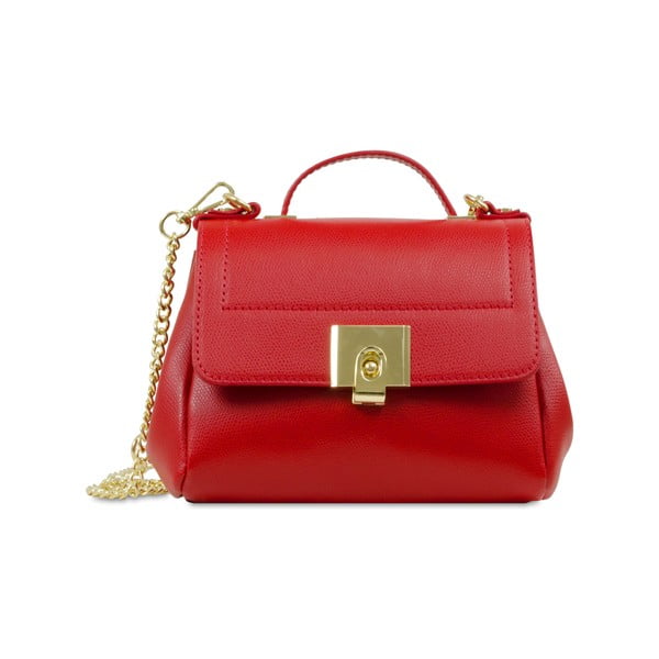 Červená kožená kabelka Infinitif Clelia
