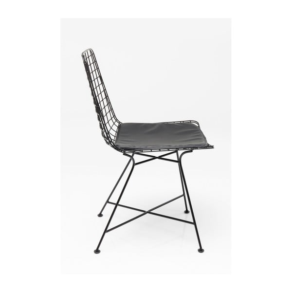 Čierna oceľová jedálenská stolička Kare Design Grid-image-1