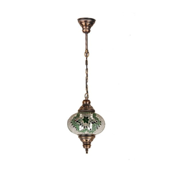 Sklenená ručne vyrobená závesná lampa Delba, ⌀ 17 cm