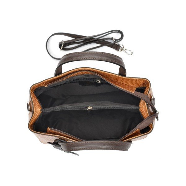 Koňakovohnedá kožená kabelka Roberta M Muriella-image-1