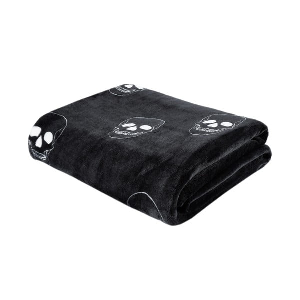 Tmavosivá detská deka z mikroplyšu 130x170 cm Skulls – Catherine Lansfield