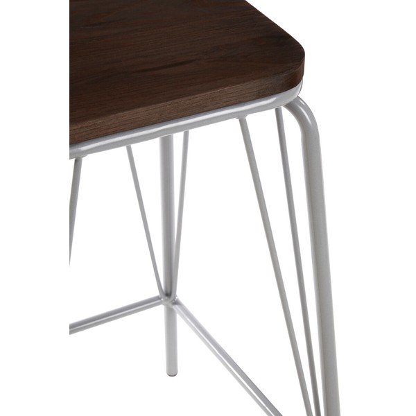 Sivá/v tmavo prírodnej farbe stolička z brestového dreva District – Premier Housewares-image-3