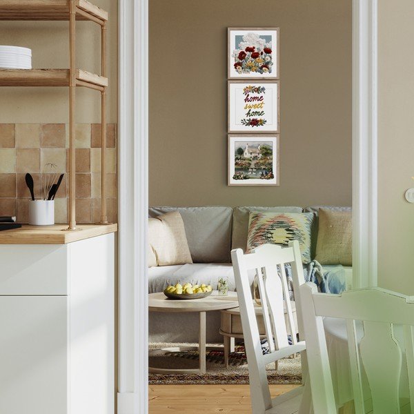 Obrazy v súprave 3 ks 30x30 cm Sweet Home – Styler-image-2