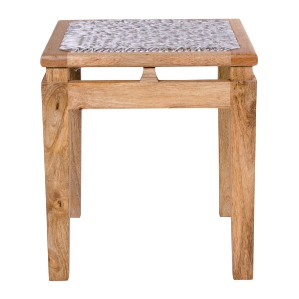 Stolička z mangového dreva so svetlosivým sedákom House Nordic