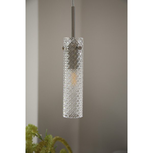 Sklenené závesné svietidlo v matne striebornej farbe ø5x27,5 cm Vibia – Markslöjd-image-1