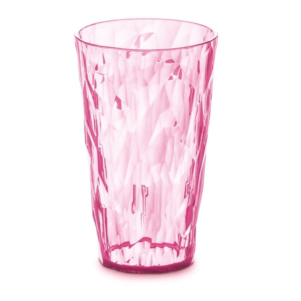 Ružový plastový pohár Tantitoni Crystal, 400 ml