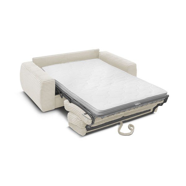 Béžová menčestrová pohovka na každodenné spanie/rozkladacia 220 cm Hugo – Bobochic Paris-image-4