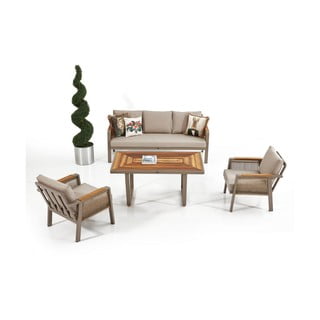 Béžový záhradný lounge set pre 5 Artemis Plus - Floriane Garden