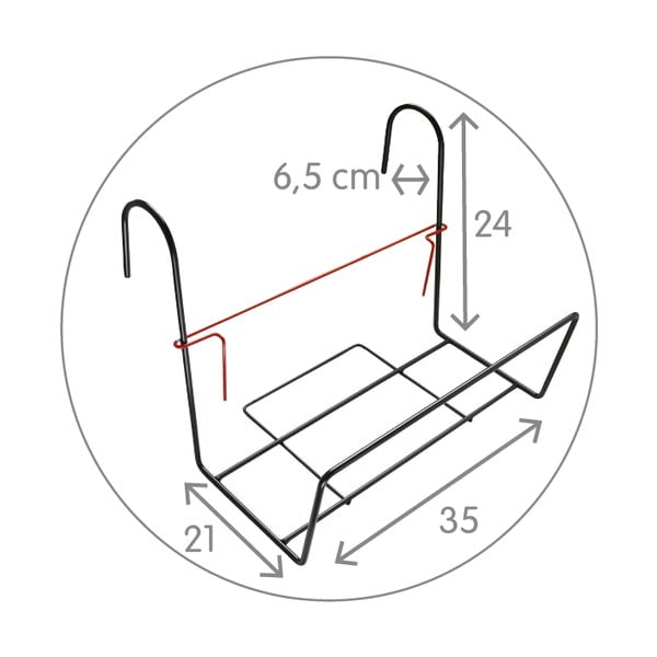 Čierny kovový úchyt na kvetináč Plastia Siestino-image-1