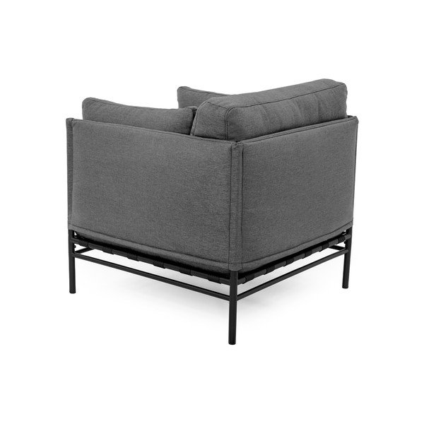 Tmavosivé polstrované záhradné kreslo Dandy – Sit Sit-image-4