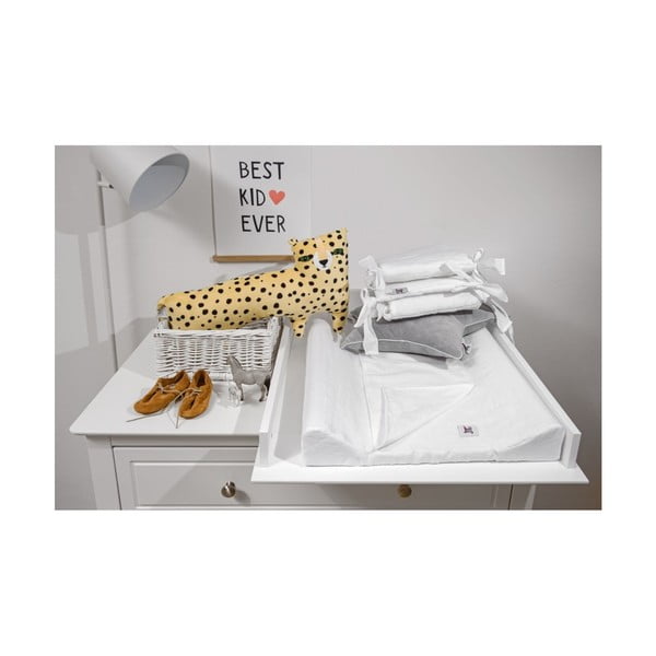 Biela detská ľanová vodoodolná podložka na prebaľovanie BELLAMY Snow White, 50 × 70 cm-image-2