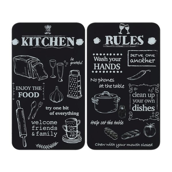 Kryty na sporák z tvrdeného skla v súprave 2 ks 52x30 cm Kitchen Rules – Maximex