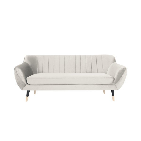 Krémová pohovka s čiernymi nohami Mazzini Sofas Benito, 188 cm