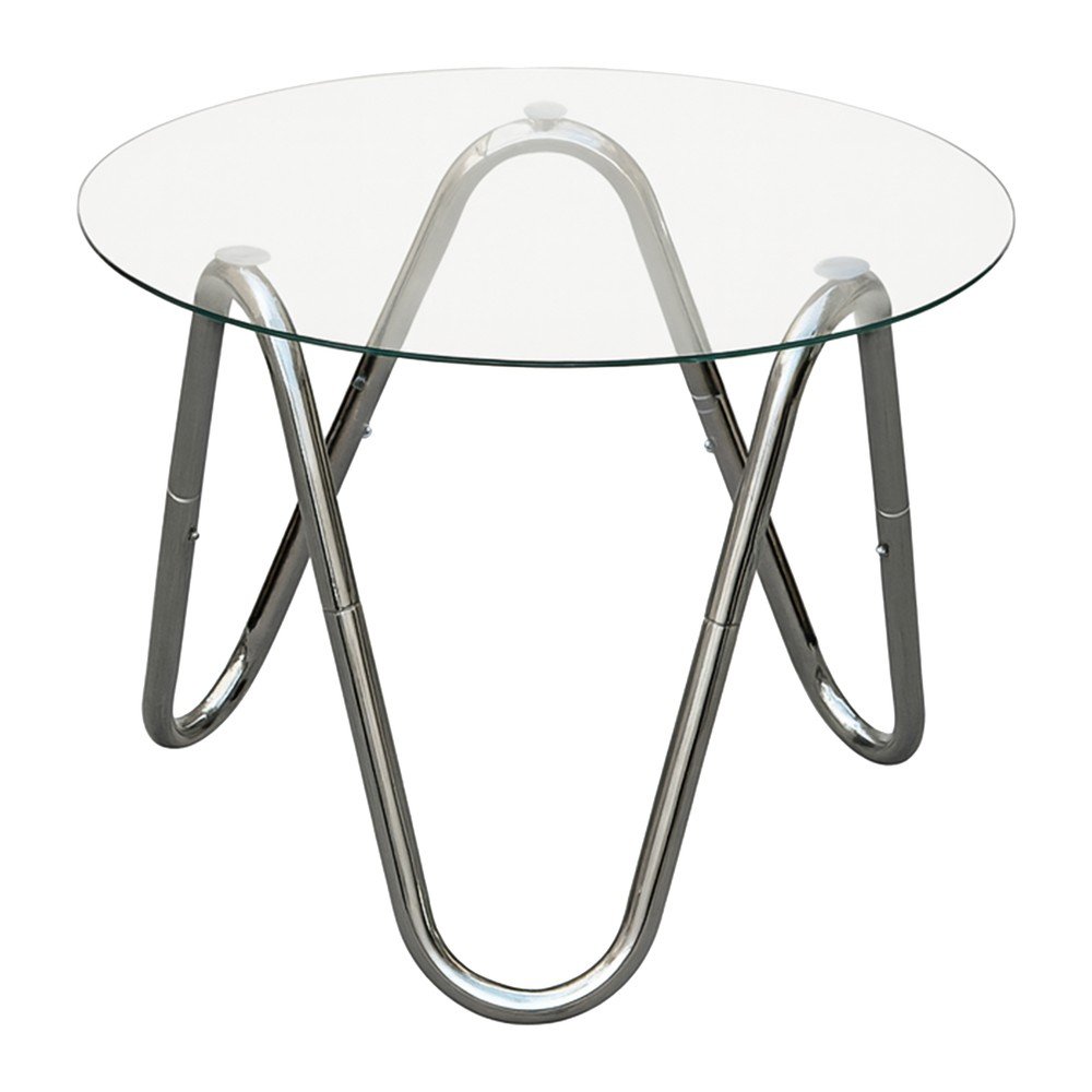 E-shop Okrúhly odkladací stolík so sklenenou doskou ø 50 cm Ventana Round – Leitmotiv