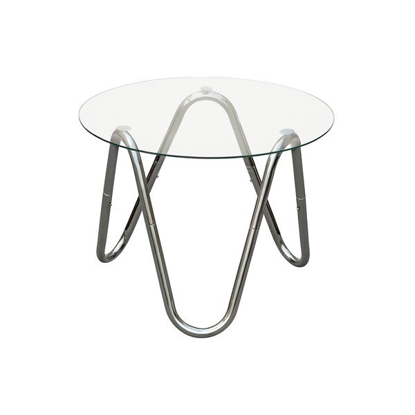 Okrúhly odkladací stolík so sklenenou doskou ø 50 cm Ventana Round – Leitmotiv