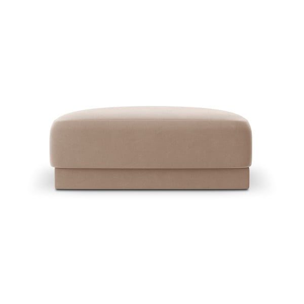 Béžový zamatový taburet Miley – Micadoni Home-image-3