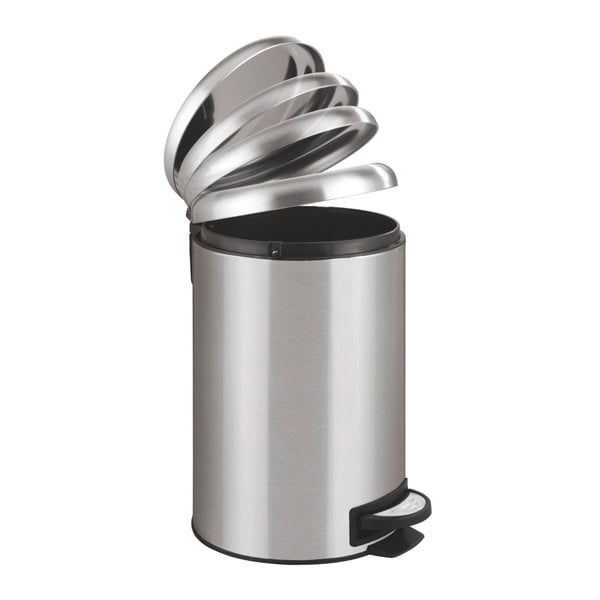 Pedálový odpadkový kôš v striebornej farbe Wenko Leman, 12 l-image-1